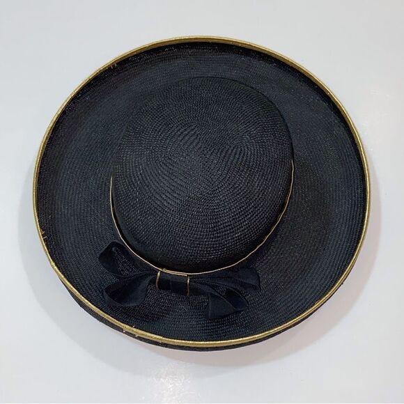VTG, Joe Bill Miller Made In USA  Straw Elegant Black And Gold Structured Brim main image 10